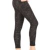 BLACK SPACE DYED HIGH WAIST TUMMY CONTROL SPORT LEGGINGS sideview